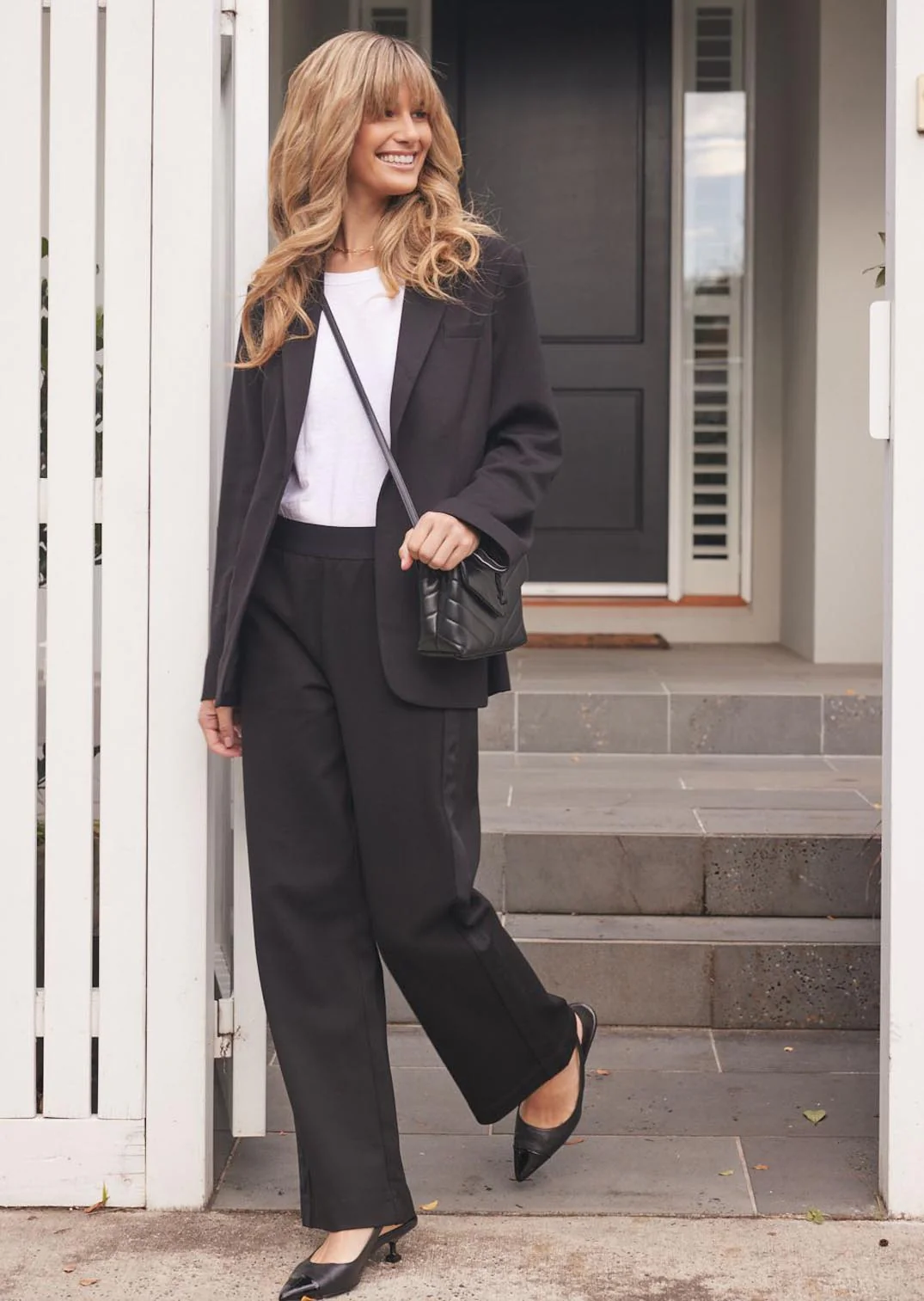 Timeless Straight Leg Ponte Pant - Black On Black - Image 6