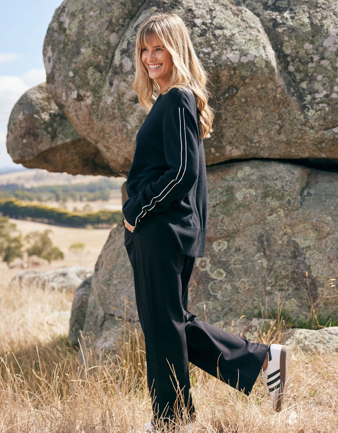 Timeless Straight Leg Ponte Pant - Black On Black - Image 9