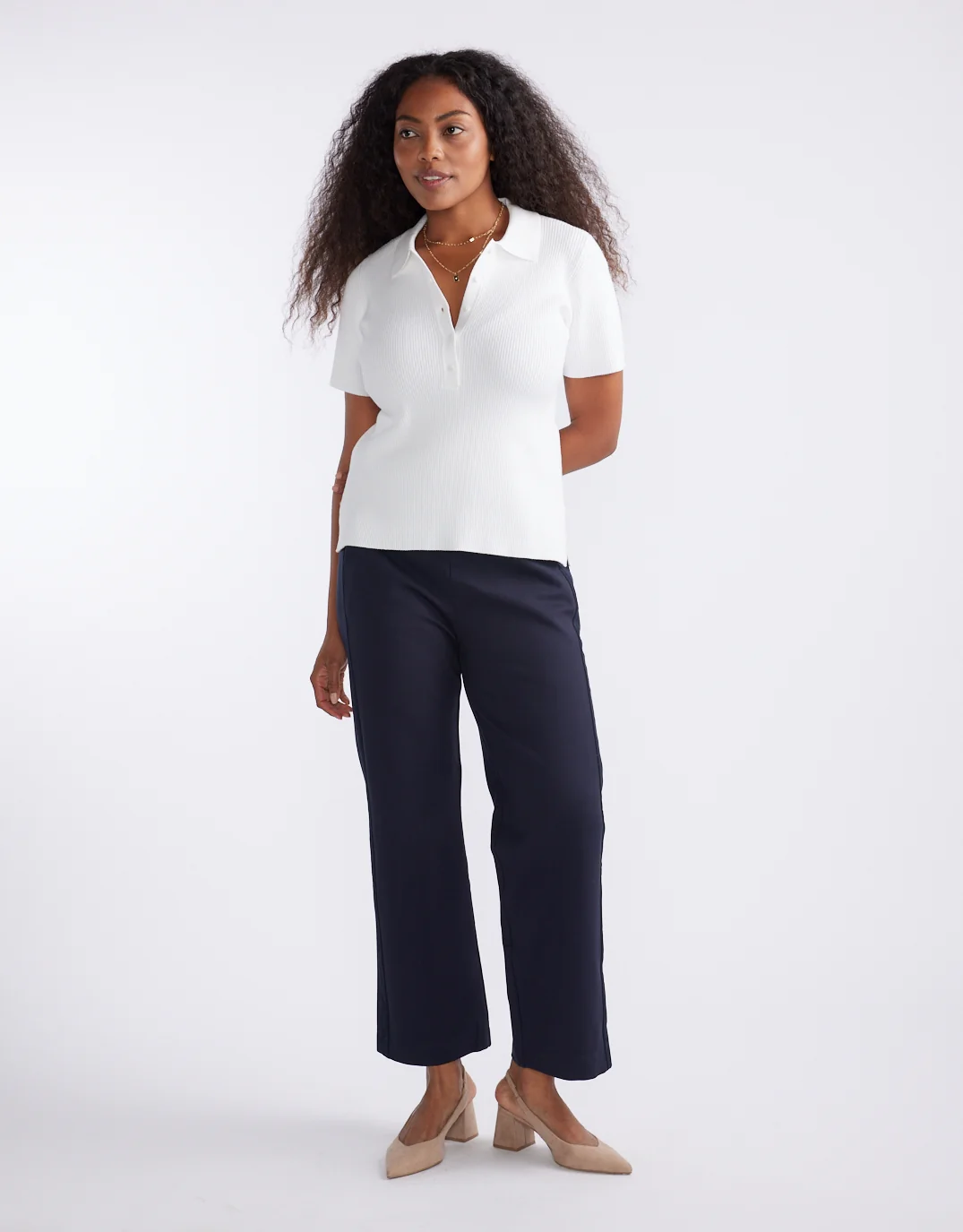 Timeless Straight Leg Ponte Pant - Navy/Navy - Image 2