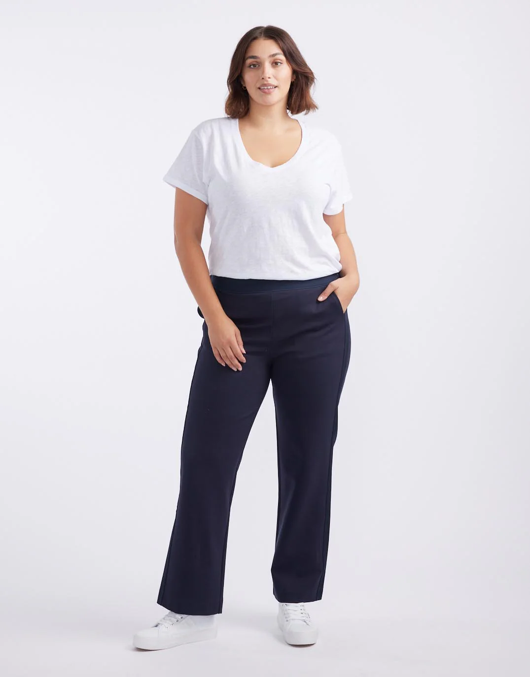 Timeless Straight Leg Ponte Pant - Navy/Navy - Image 4