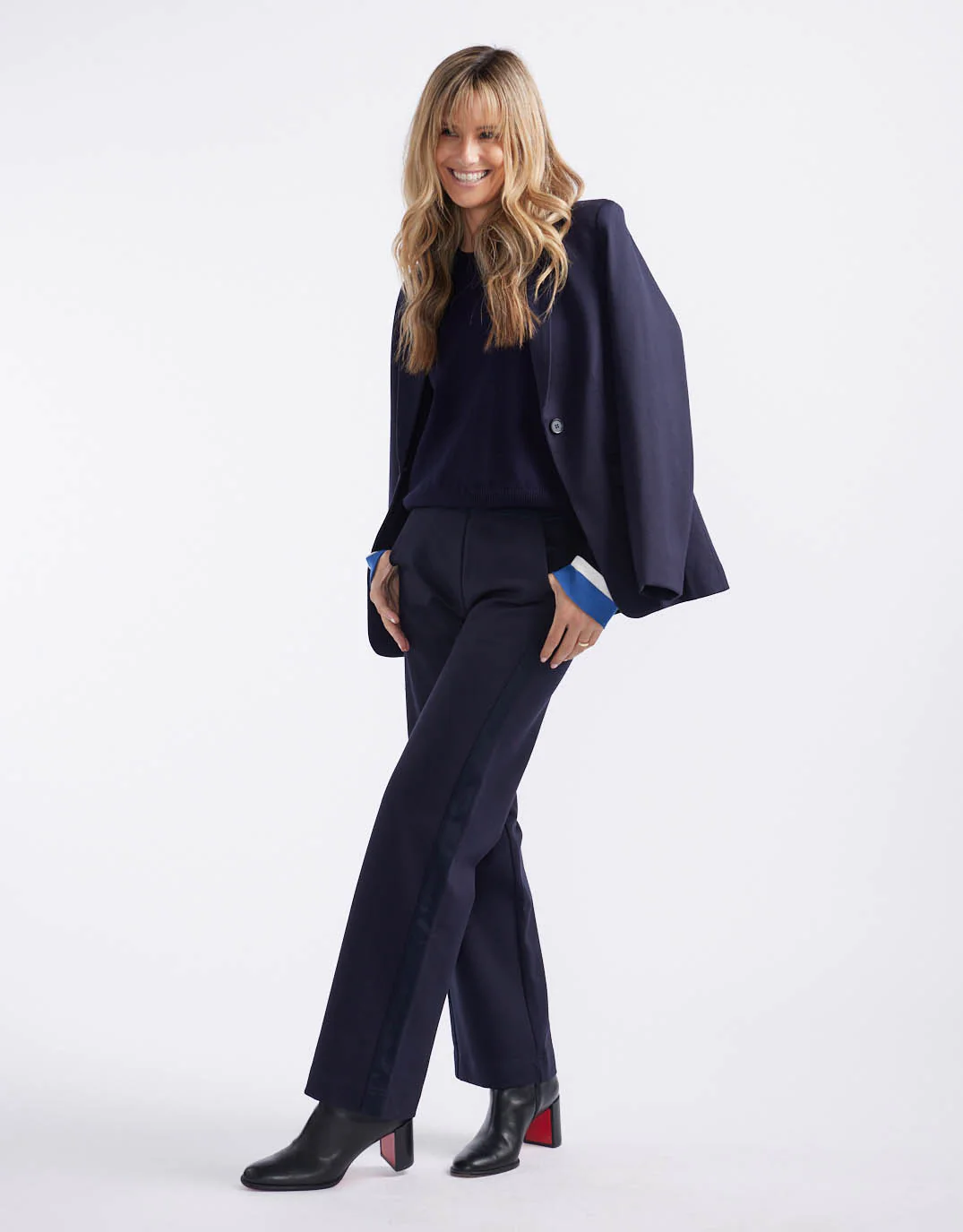 Timeless Straight Leg Ponte Pant - Navy/Navy - Image 7
