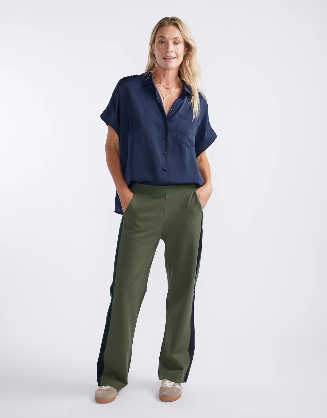 Effortless Drape Shirt - Dark Navy - Image 3