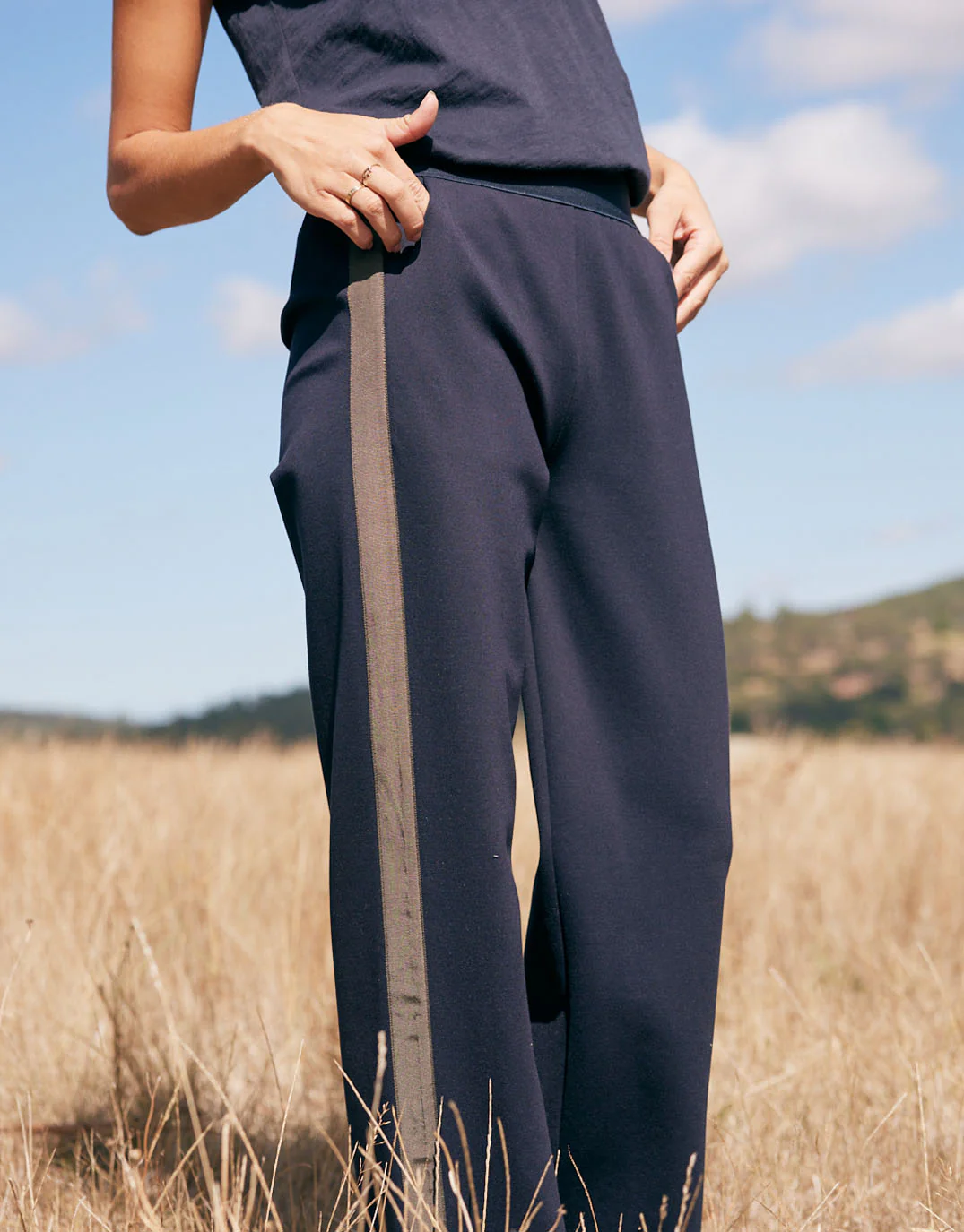 Timeless Straight Leg Ponte Pant - Navy/Khaki - Image 6