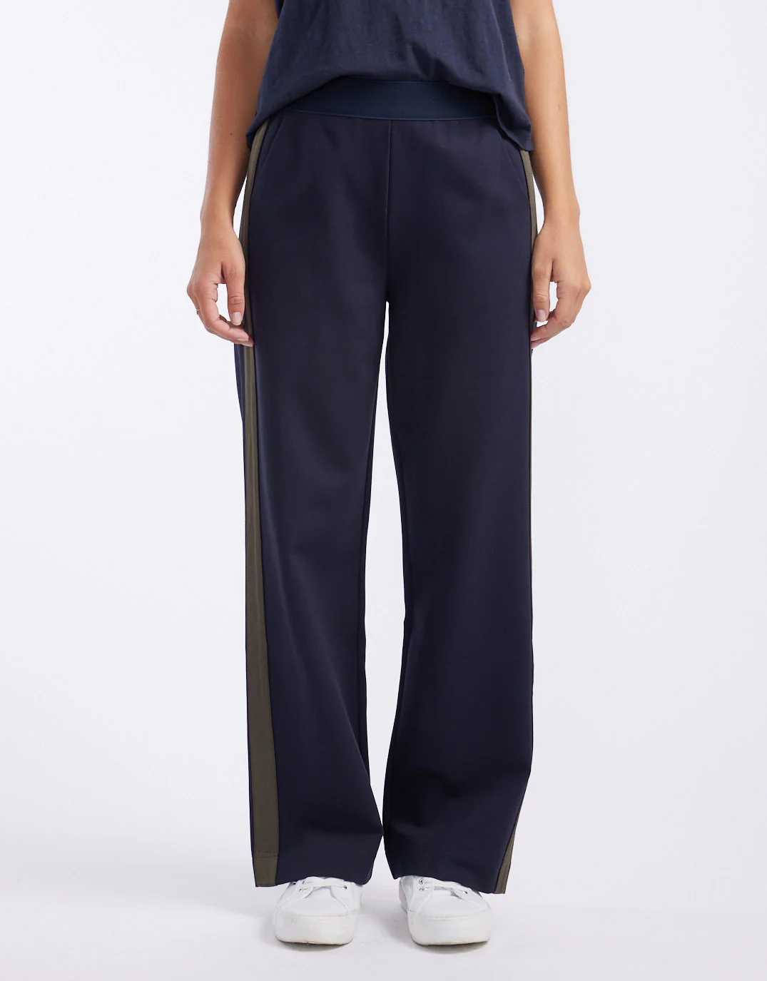 Timeless Straight Leg Ponte Pant - Navy/Khaki - Image 9