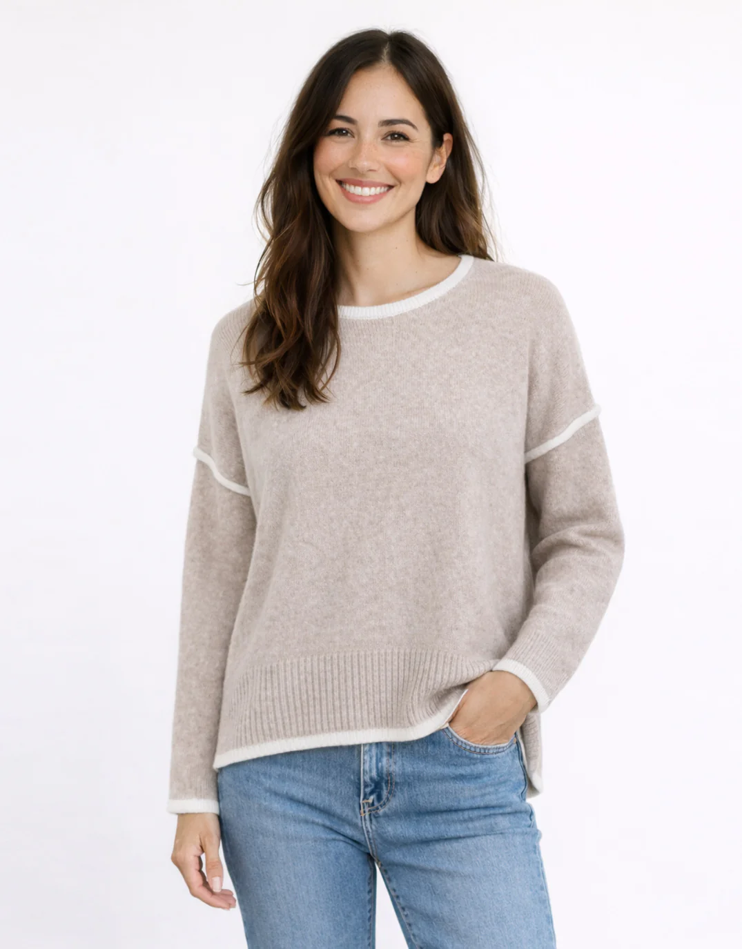Tori Trim Knit - Warm Beige - Image 3