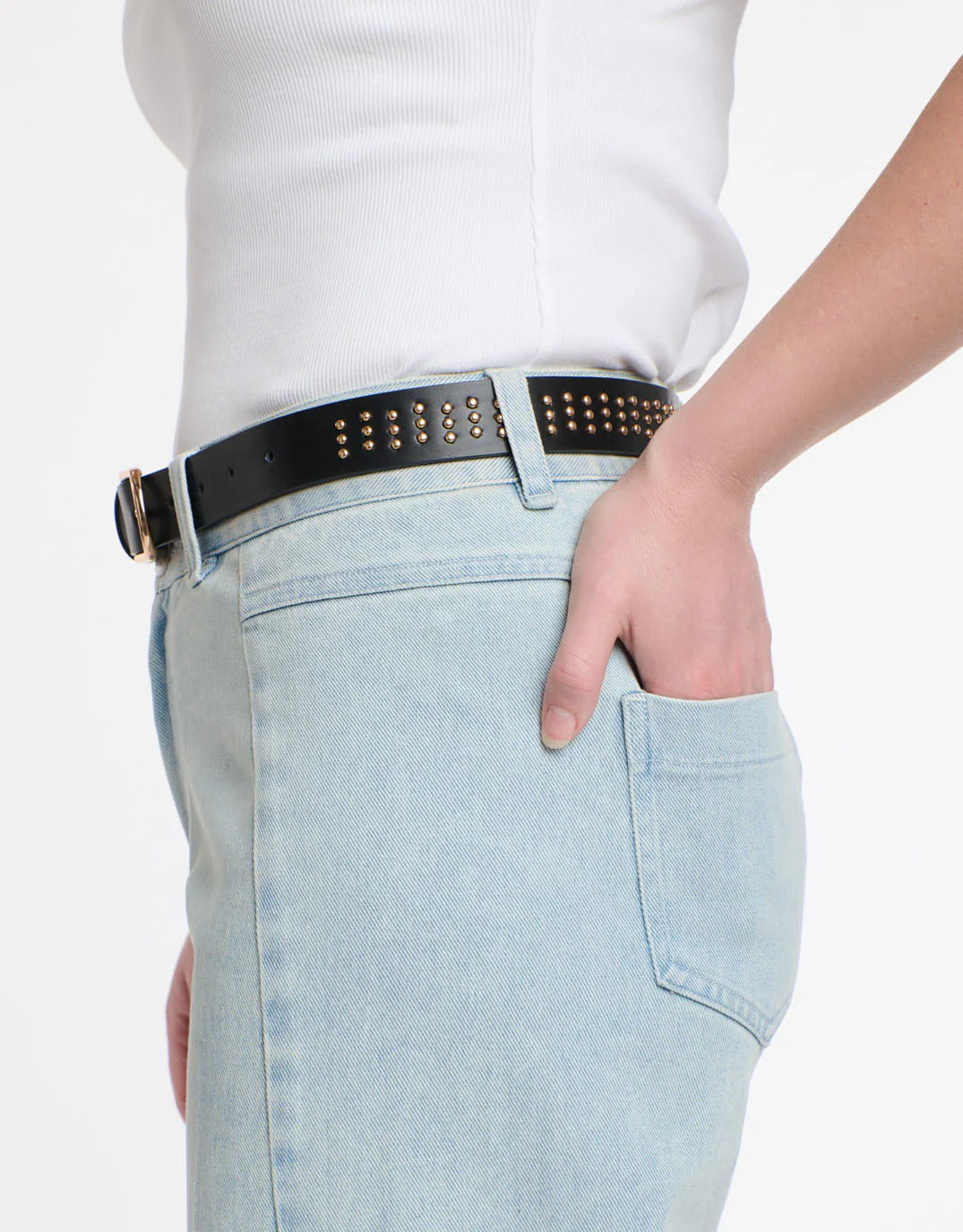 Triple Studded Belt - Black - Image 3