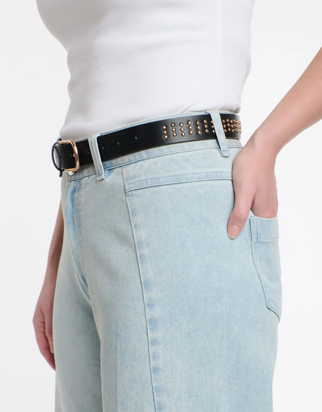 Triple Studded Belt - Black - Image 4