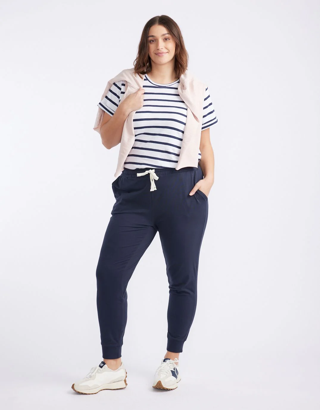 Turn Back T-Shirt - White/Navy Stripe - Image 4