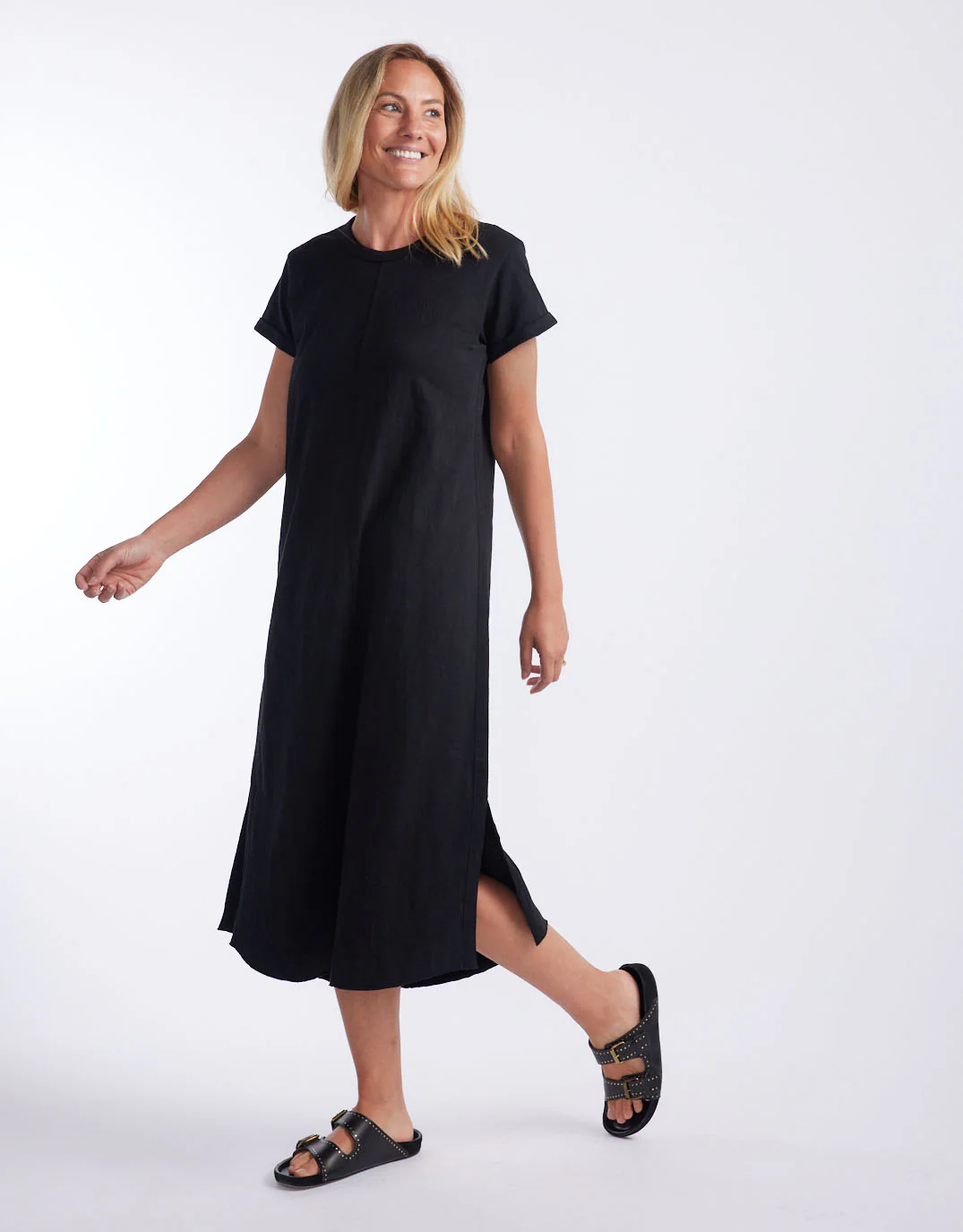 Turn Back Tee Midi Dress - Black - Image 3