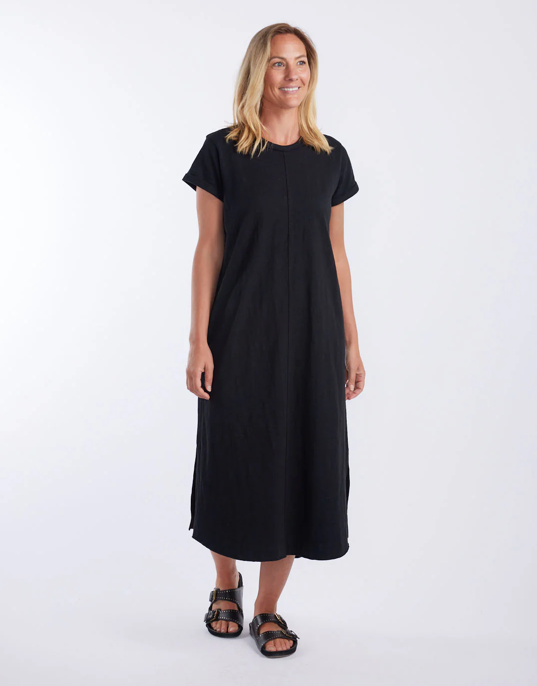 Turn Back Tee Midi Dress - Black - Image 4