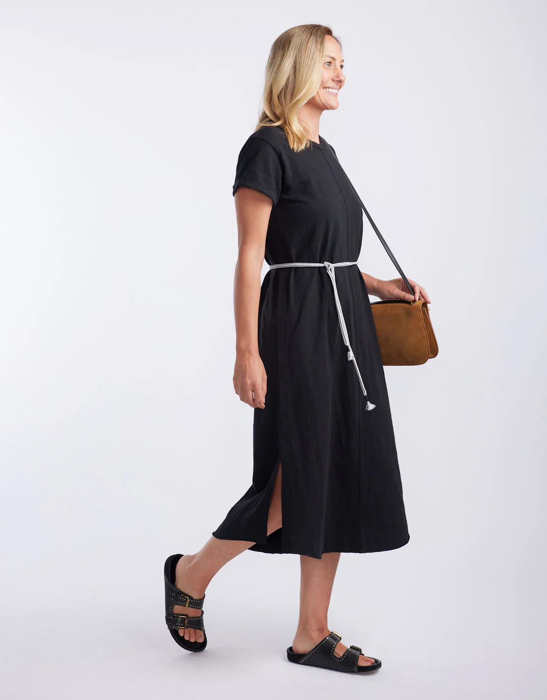 Turn Back Tee Midi Dress - Black - Image 5