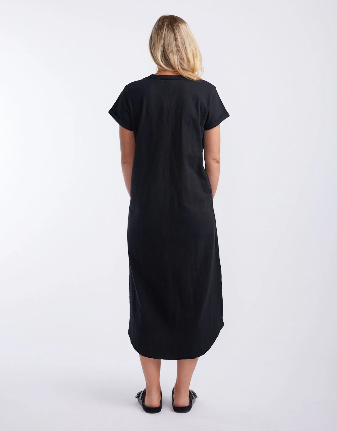 Turn Back Tee Midi Dress - Black - Image 7