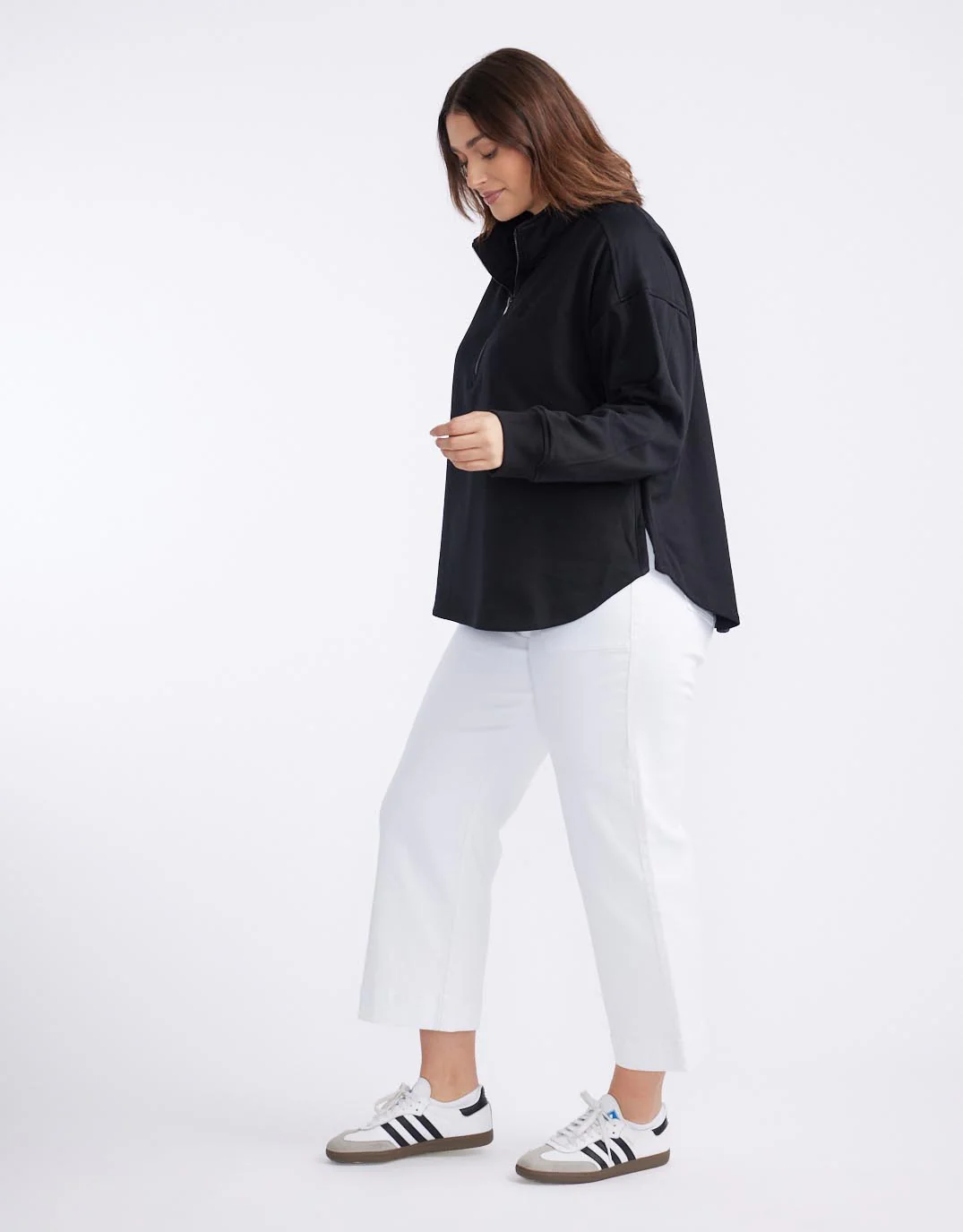 Unwind Half Zip Sweater - Black - Image 11