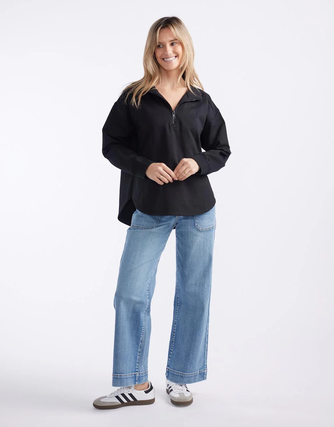 Unwind Half Zip Sweater - Black - Image 14