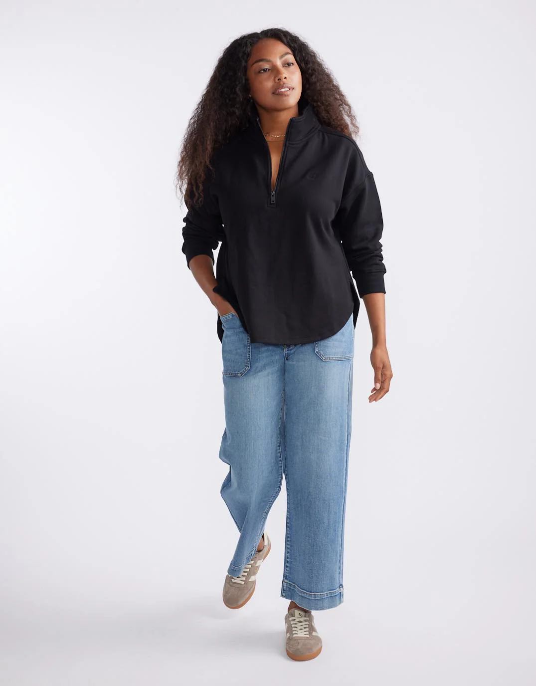 Unwind Half Zip Sweater - Black - Image 3