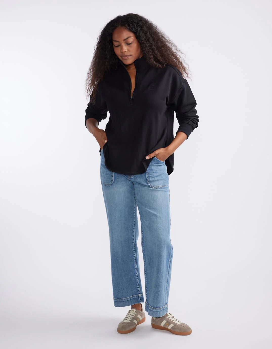 Unwind Half Zip Sweater - Black - Image 4