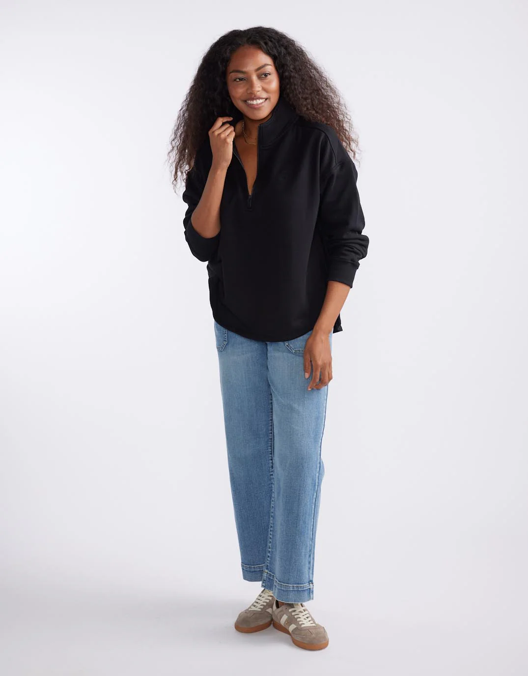 Unwind Half Zip Sweater - Black - Image 5