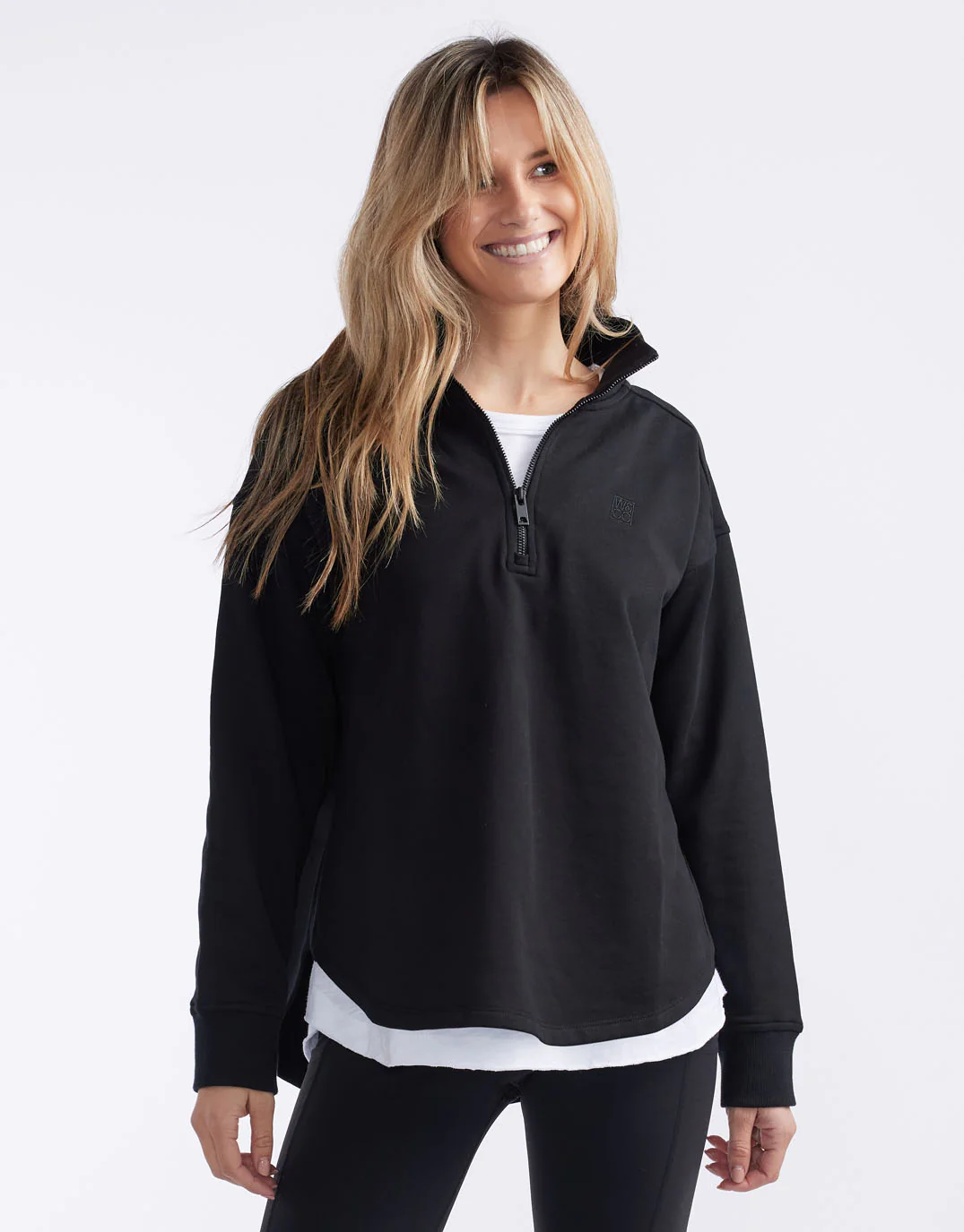 Unwind Half Zip Sweater - Black - Image 6