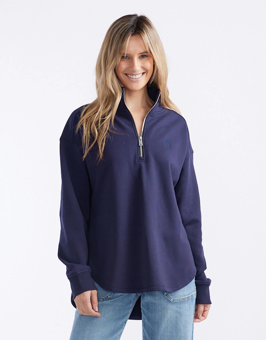 Unwind Half Zip Sweater - Navy