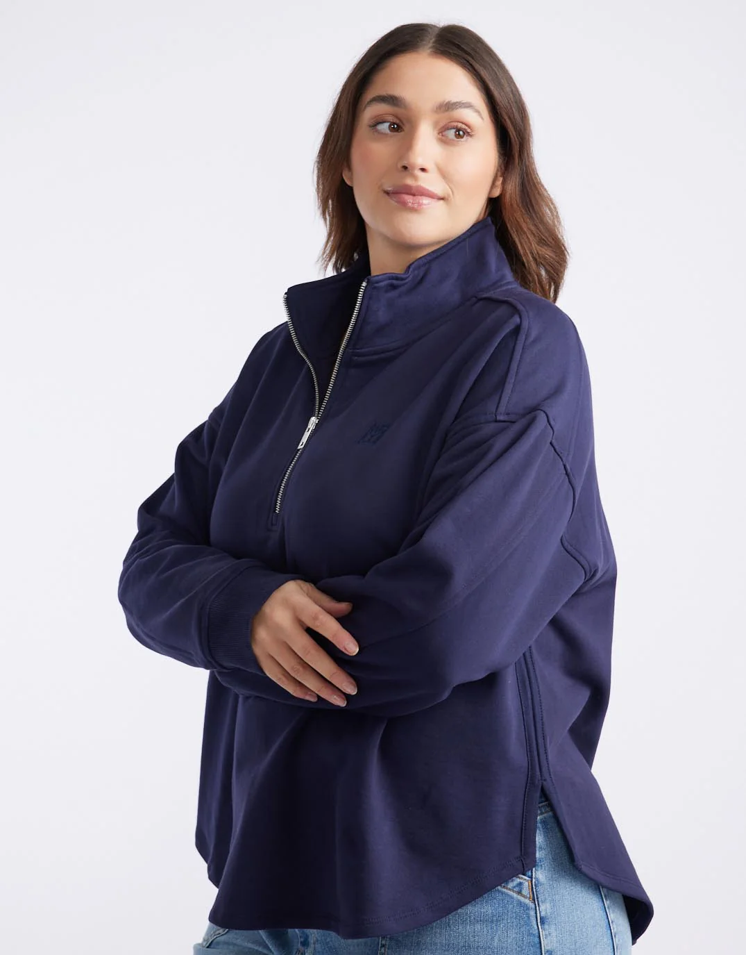 Unwind Half Zip Sweater - Navy - Image 6