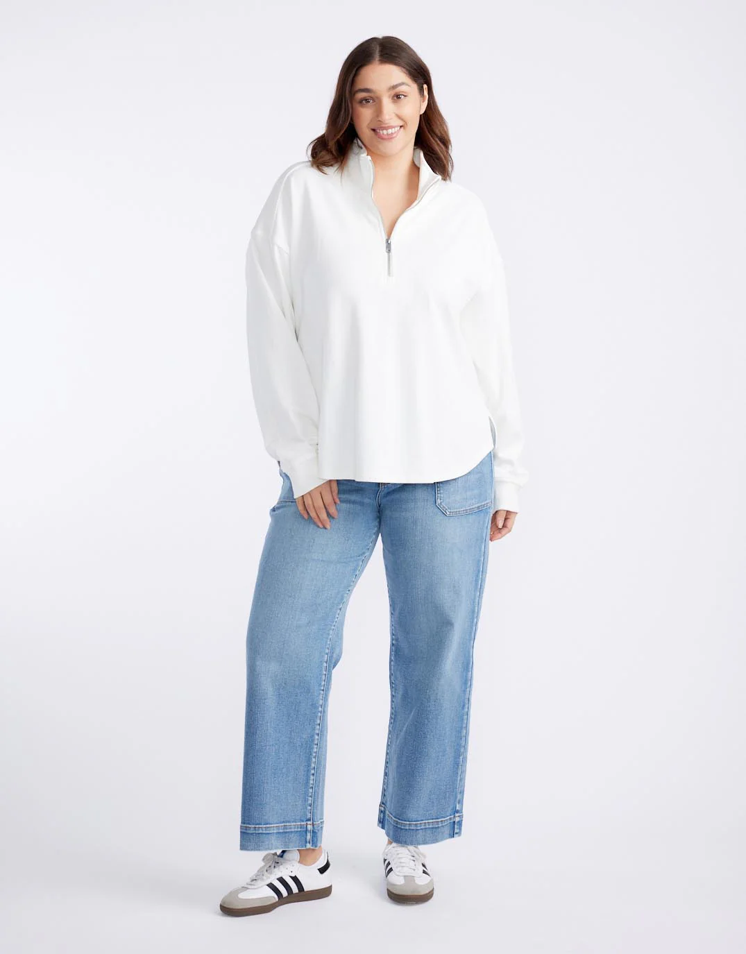 Unwind Half Zip Sweater - White - Image 11
