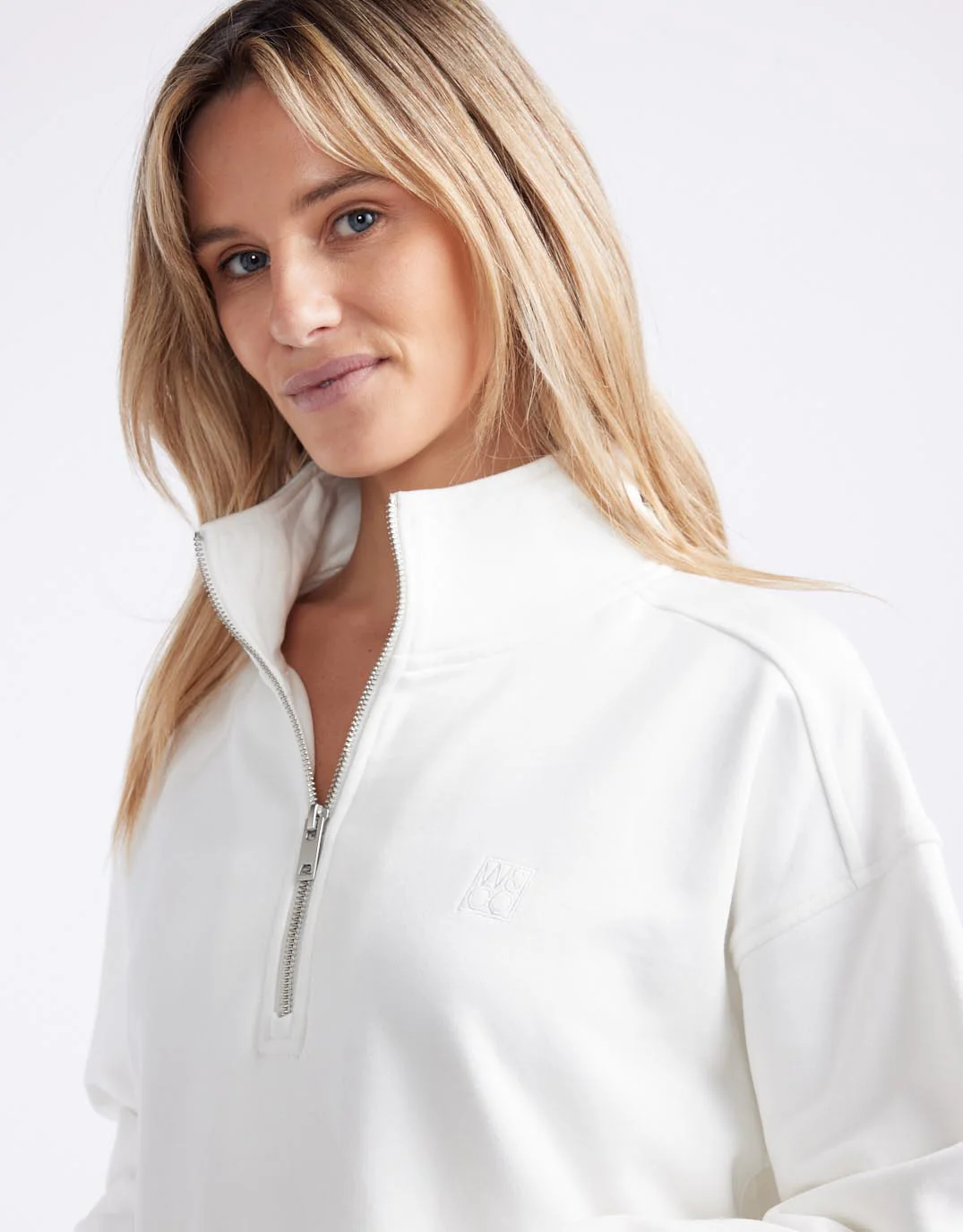 Unwind Half Zip Sweater - White - Image 12