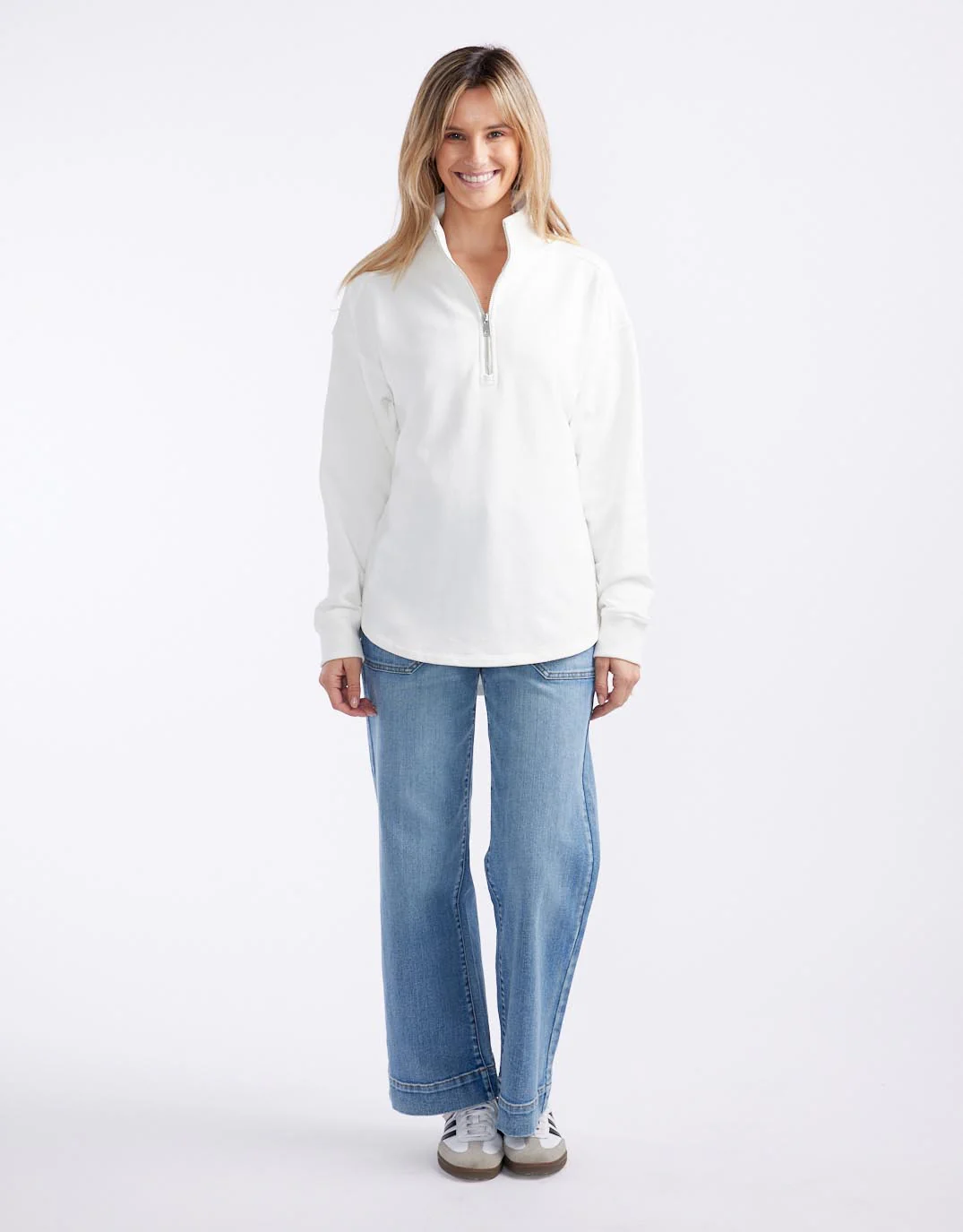 Unwind Half Zip Sweater - White - Image 17