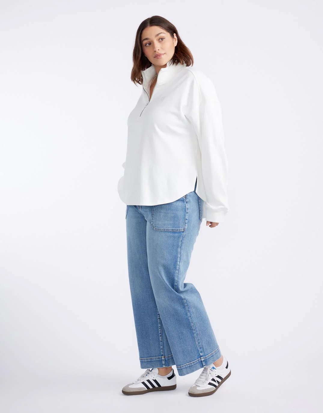Unwind Half Zip Sweater - White - Image 6