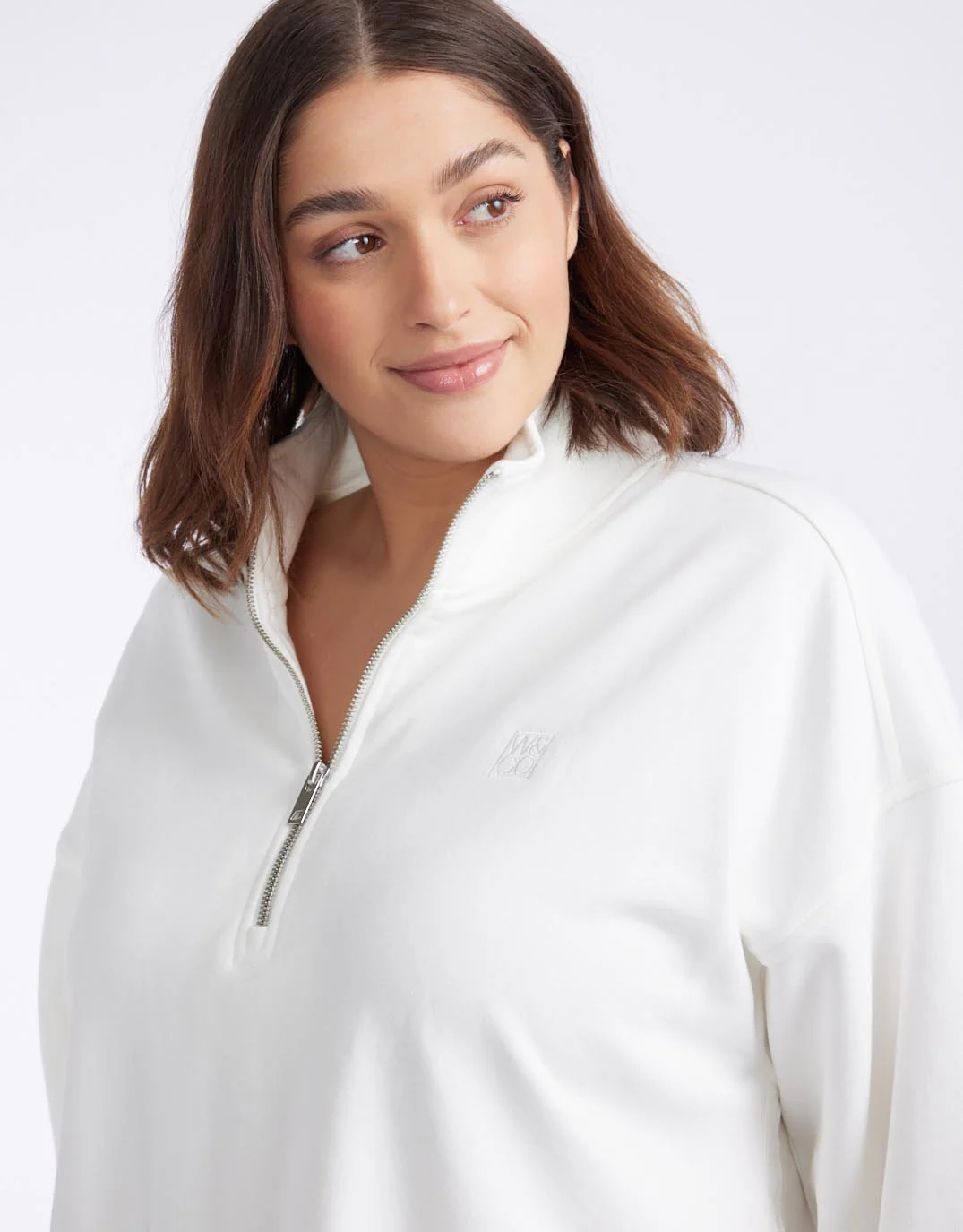 Unwind Half Zip Sweater - White - Image 7