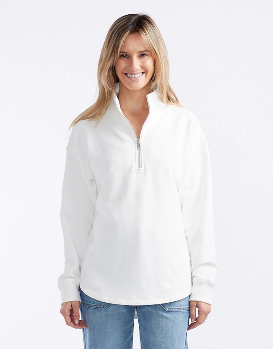 Unwind Half Zip Sweater - White - Image 8