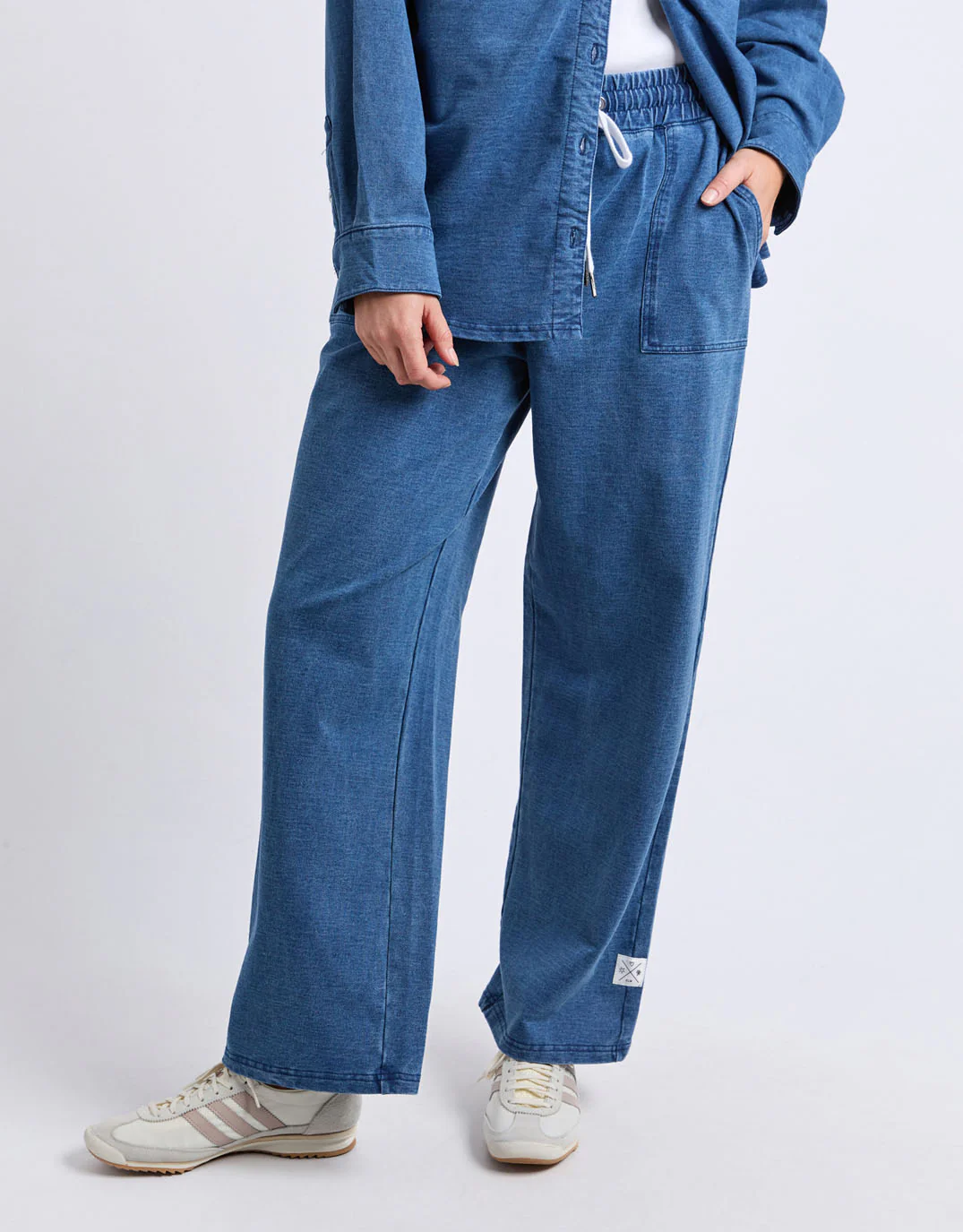 Valerie Trackpant - Blue Denim Look