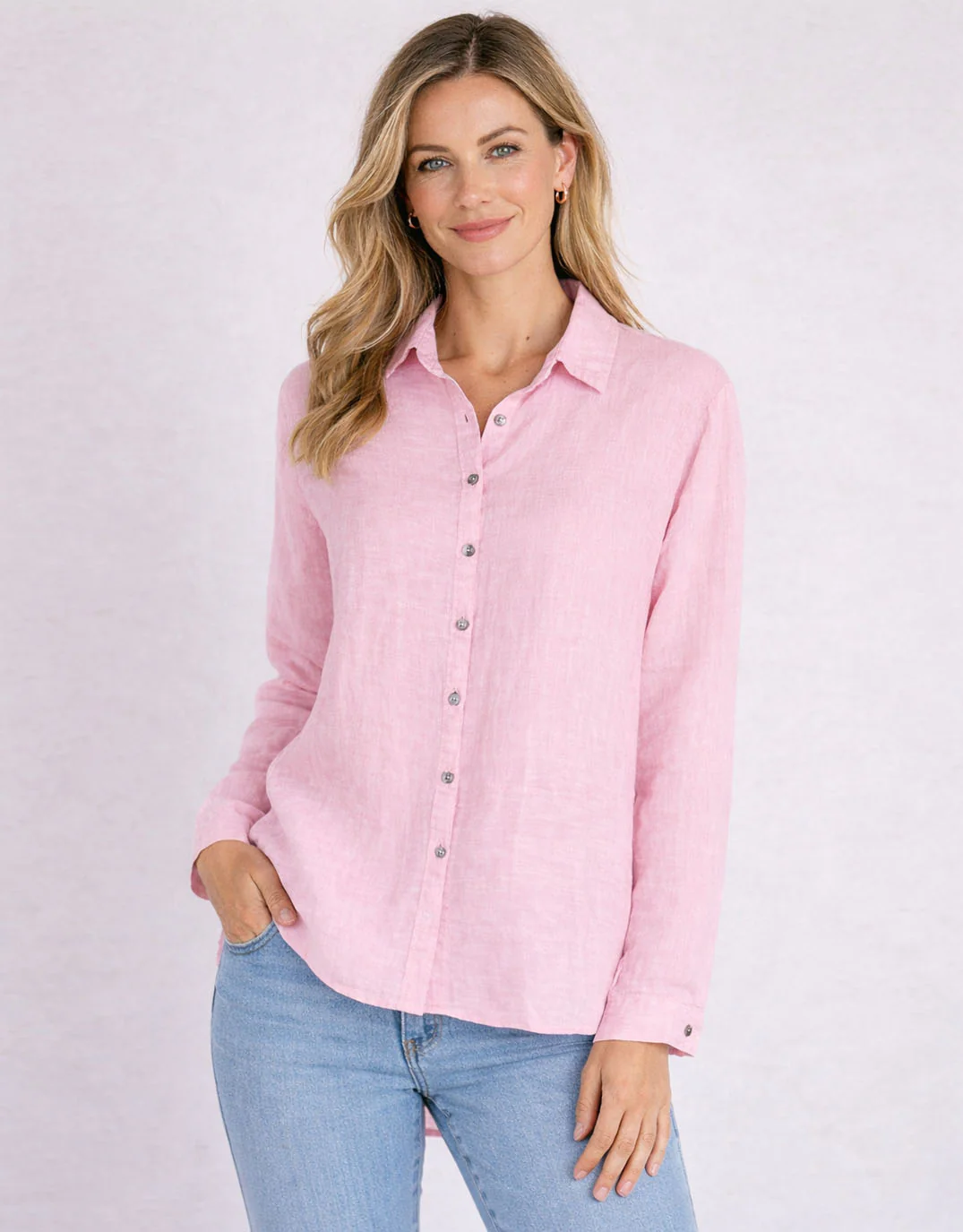 Veya Linen Shirt - Soft Pink - Image 2