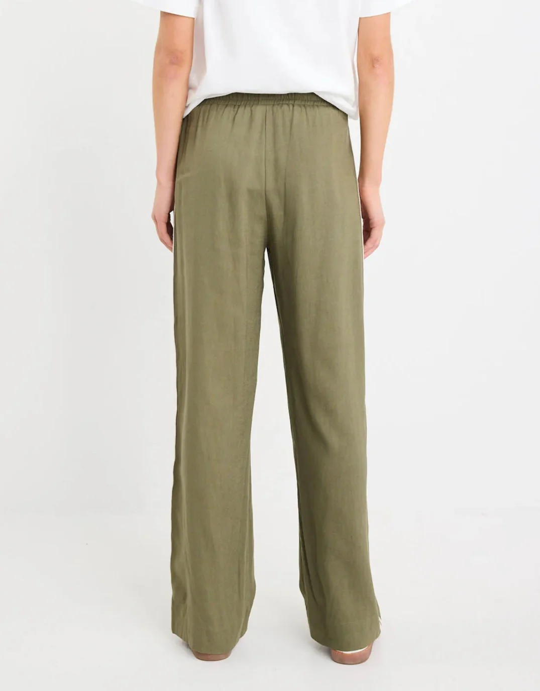 Vibe Jacquard Stripe Wide Leg Pants - Khaki - Image 7