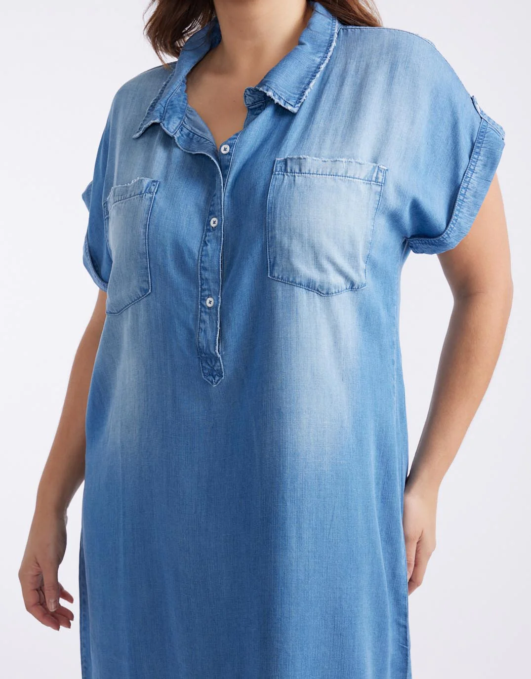 Amber Vintage Denim Dress - Chambray - Image 10