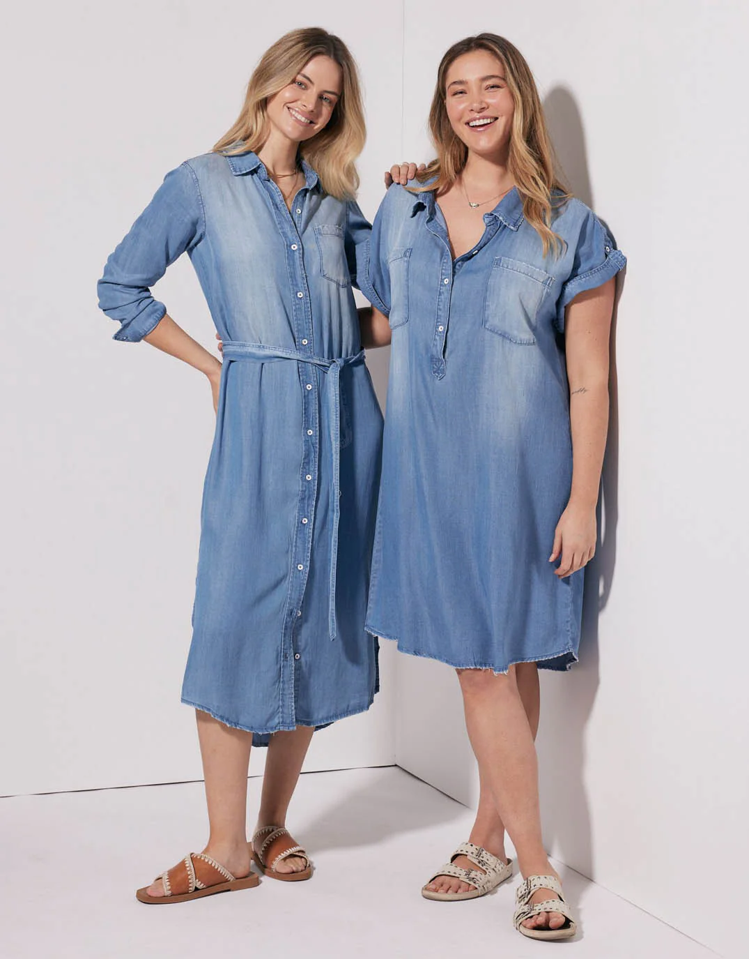 Amber Vintage Denim Dress - Chambray - Image 6