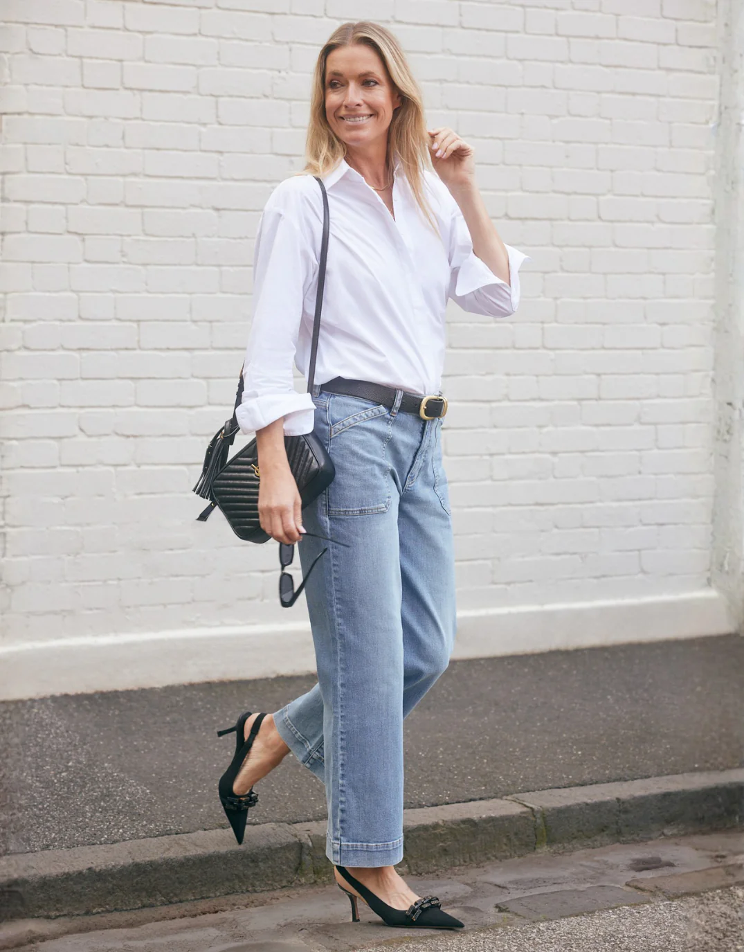 Catalina Wide Leg Jeans - Mid Wash - Image 2
