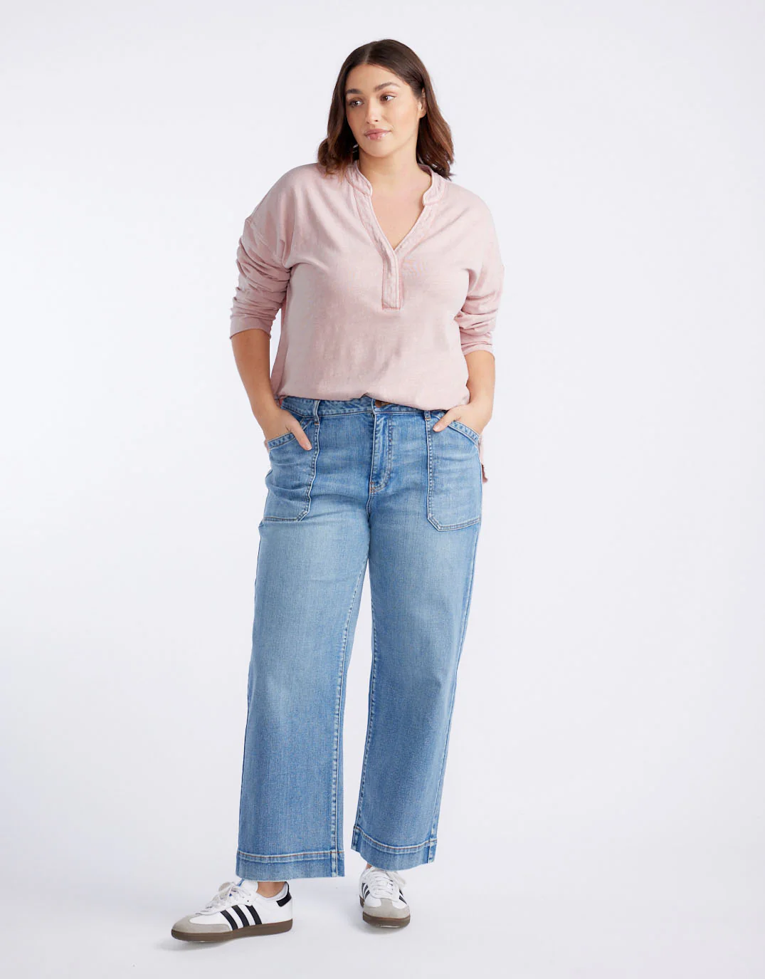 Henley Sunset Top - Dusty Pink - Image 3