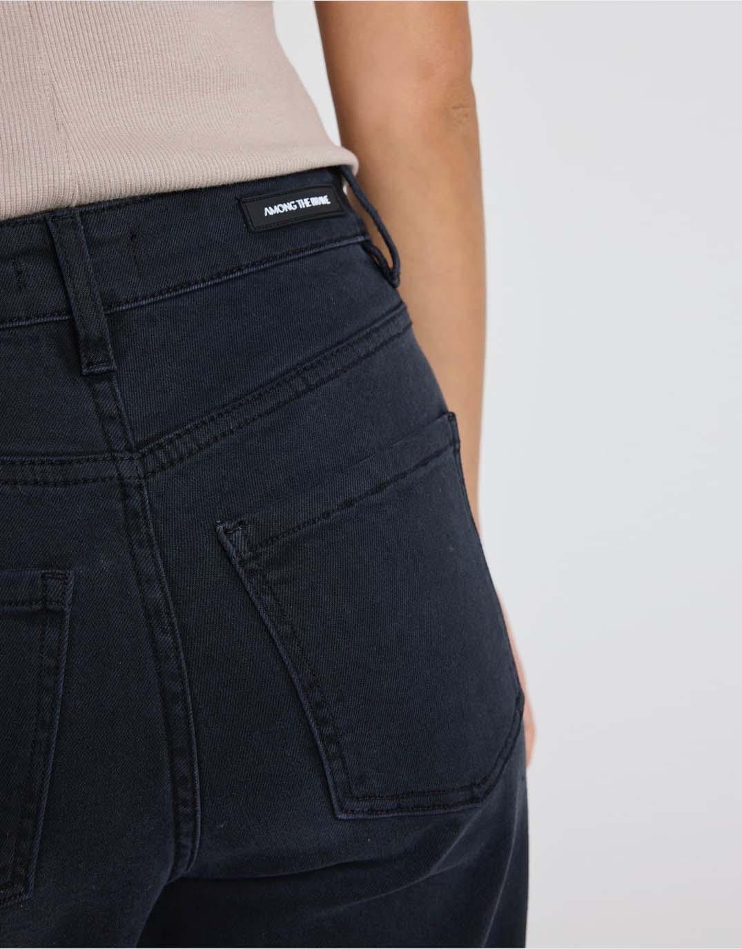 Zoey High Rise Stretch Denim Jean - Black - Image 4