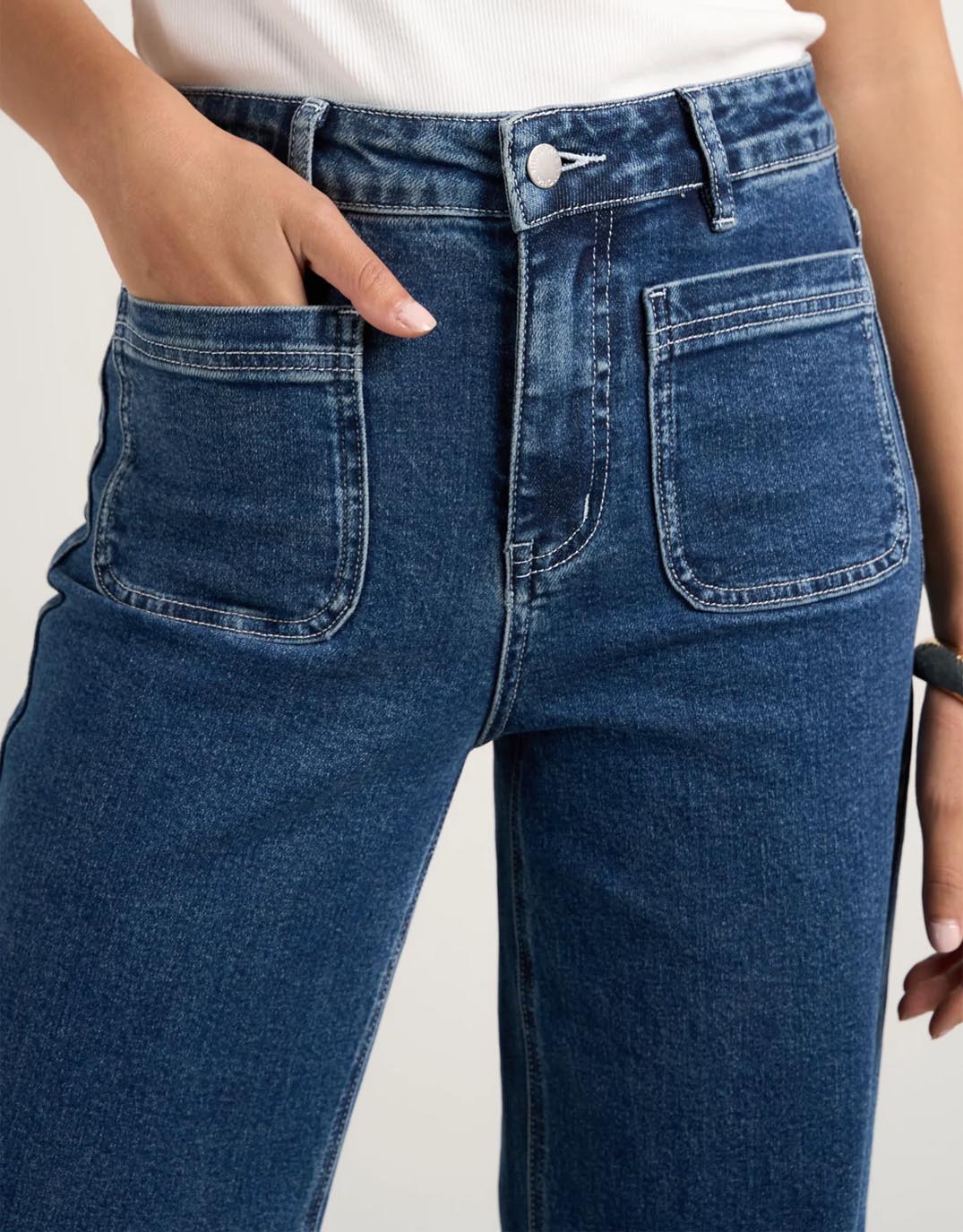 Zoey High Rise Stretch Denim Jean - Mineral Blue - Image 4